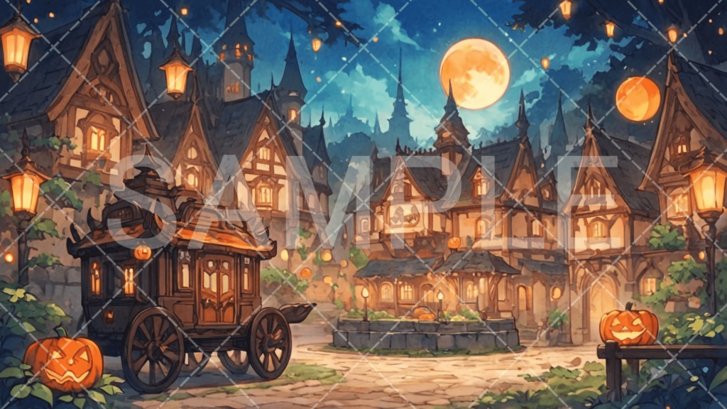 【背景素材】ハロウィン3種［095］