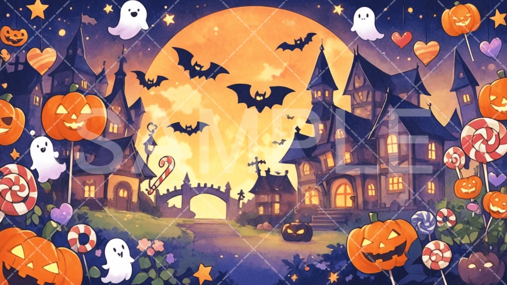 【背景素材】ハロウィン3種［109］