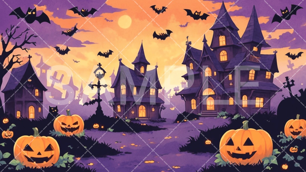 【背景素材】ハロウィン3種［110］