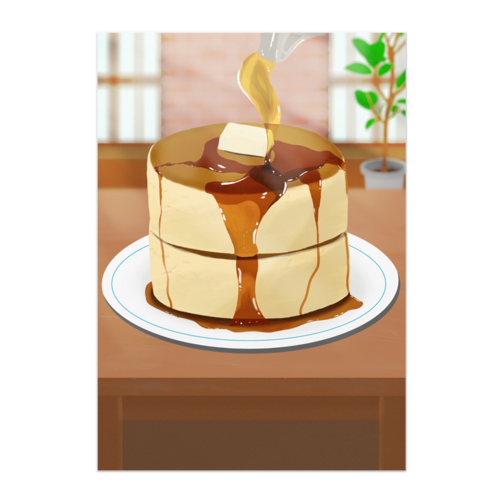 シロップたっぷりホットケーキ