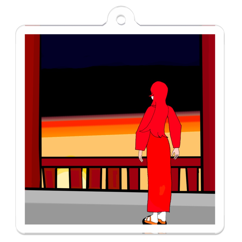 日の出見ている女の子