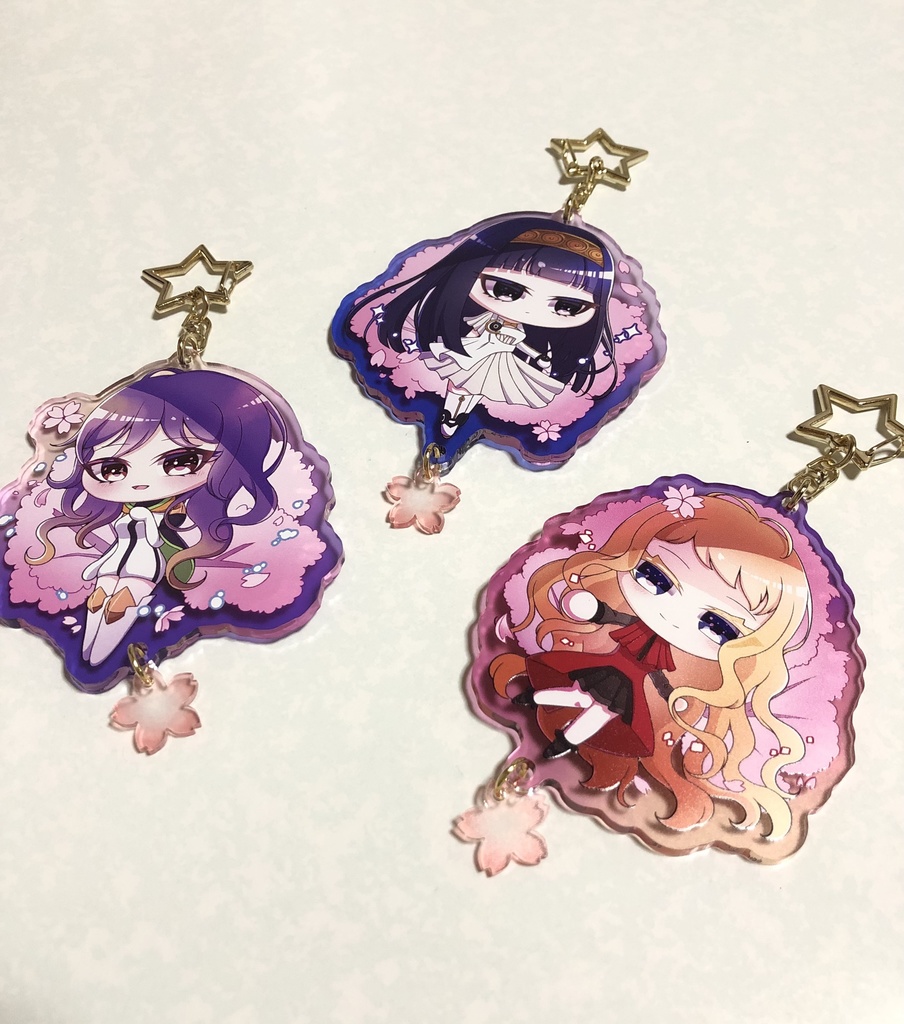 夜桜アクリルキーホルダー