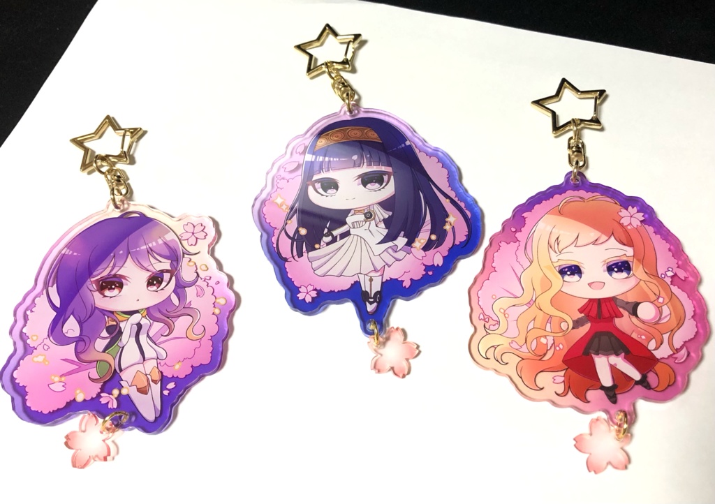 夜桜アクリルキーホルダー