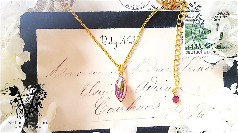 *甘美なローズとルビーのネックレス-Vintage-*