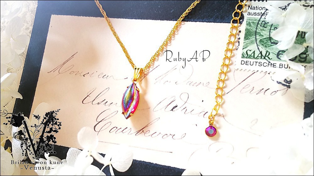 *甘美なローズとルビーのネックレス-Vintage-*