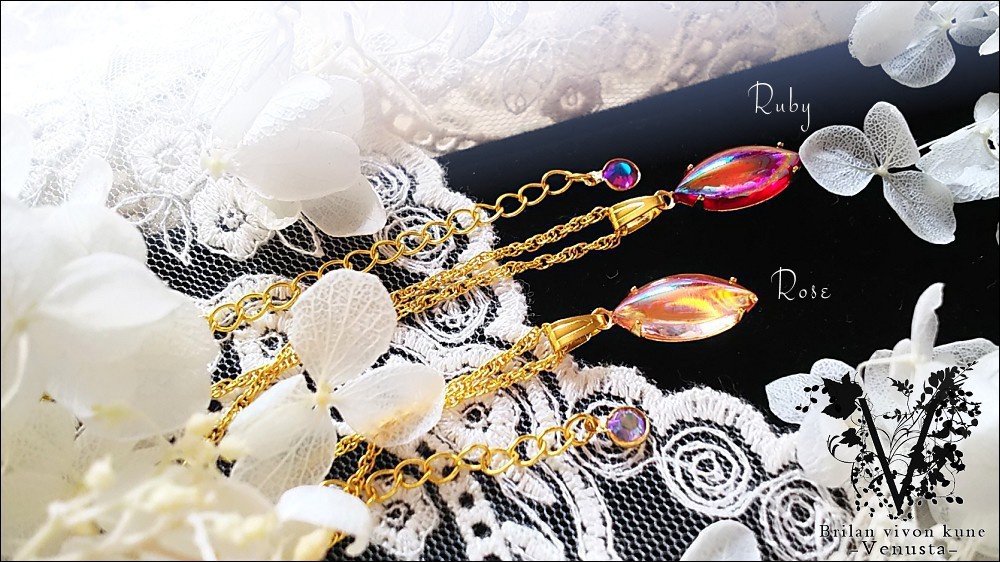 *甘美なローズとルビーのネックレス-Vintage-*