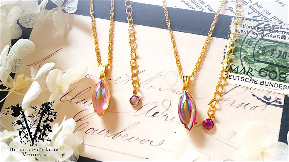 *甘美なローズとルビーのネックレス-Vintage-*