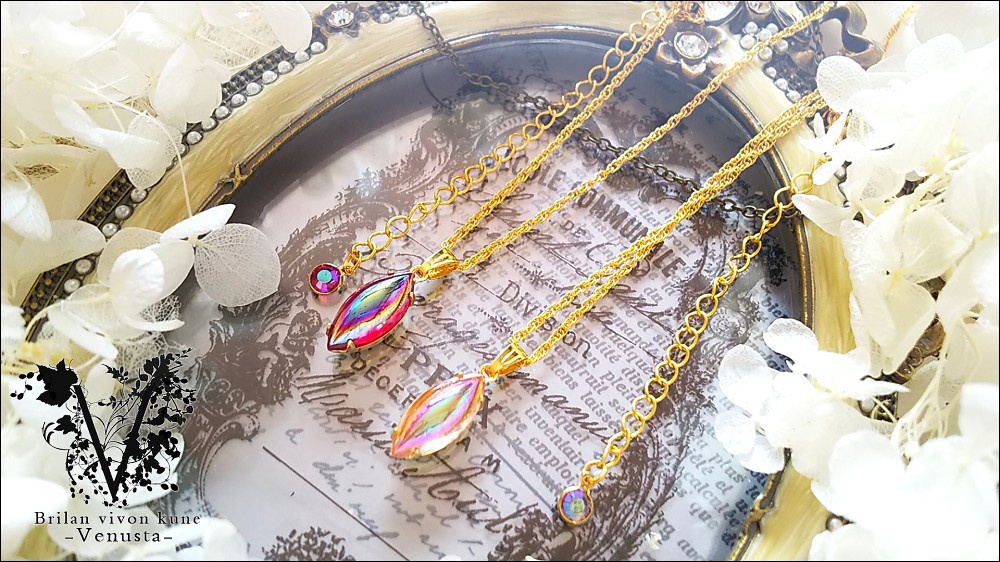 *甘美なローズとルビーのネックレス-Vintage-*