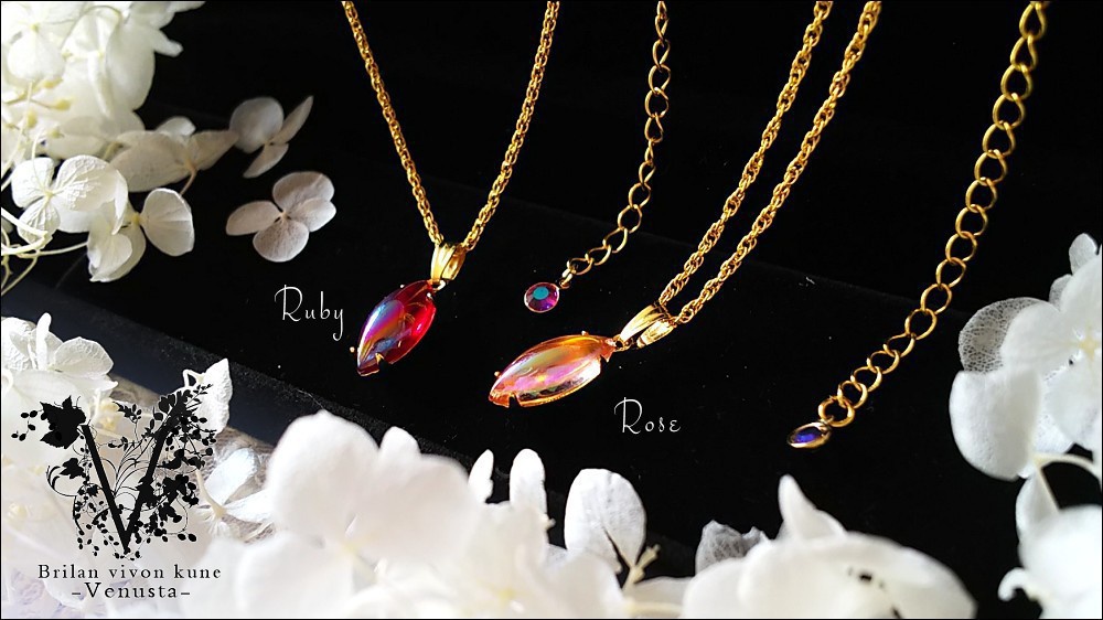 *甘美なローズとルビーのネックレス-Vintage-*