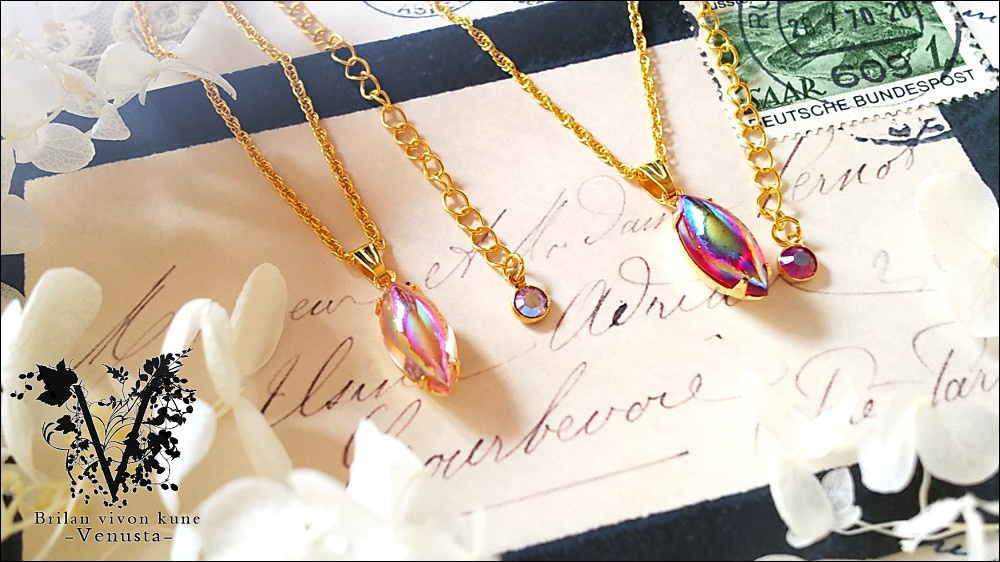 *甘美なローズとルビーのネックレス-Vintage-*