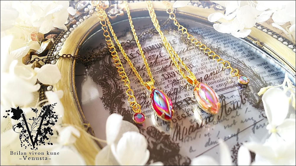 *甘美なローズとルビーのネックレス-Vintage-*