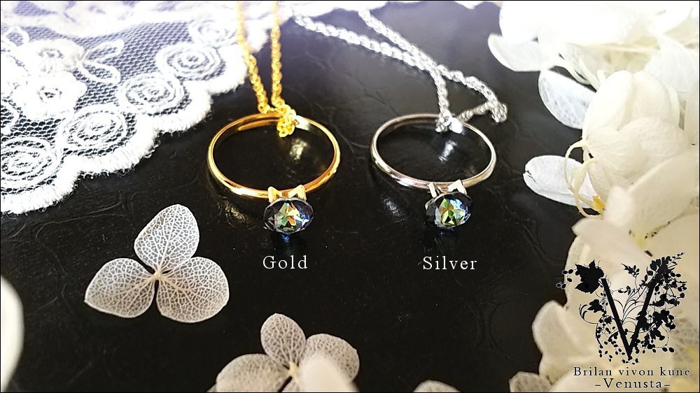 *クリスタルサハラの一粒リング(ネックレス)*