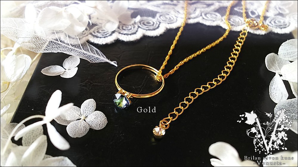 *クリスタルサハラの一粒リング(ネックレス)*