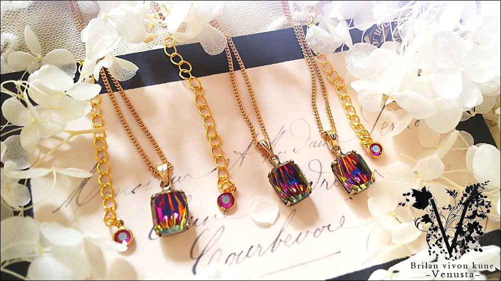 *小さな彩りのプチネックレス-Vintage-*