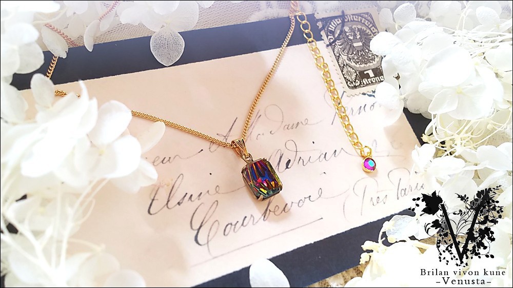 *小さな彩りのプチネックレス-Vintage-*