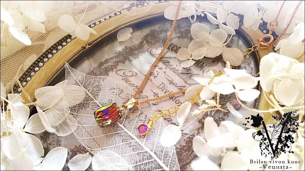 *小さな彩りのプチネックレス-Vintage-*