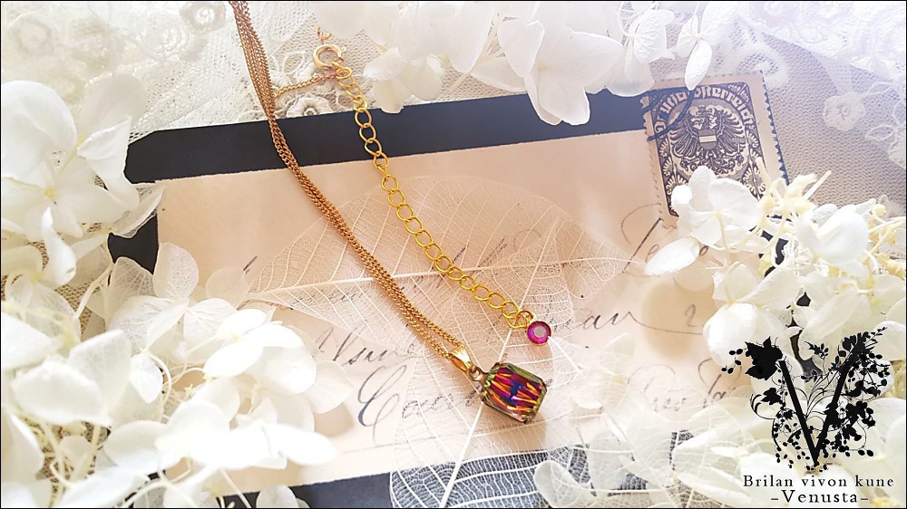 *小さな彩りのプチネックレス-Vintage-*