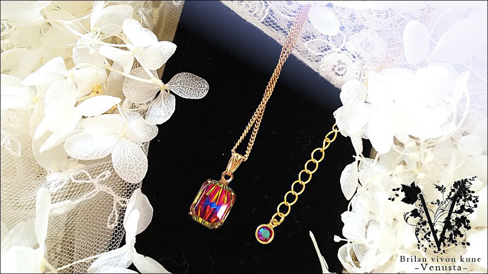 *小さな彩りのプチネックレス-Vintage-*