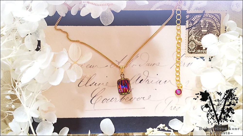 *小さな彩りのプチネックレス-Vintage-*