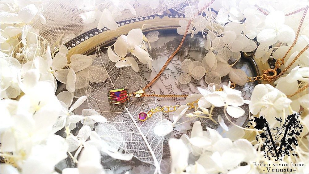 *小さな彩りのプチネックレス-Vintage-*