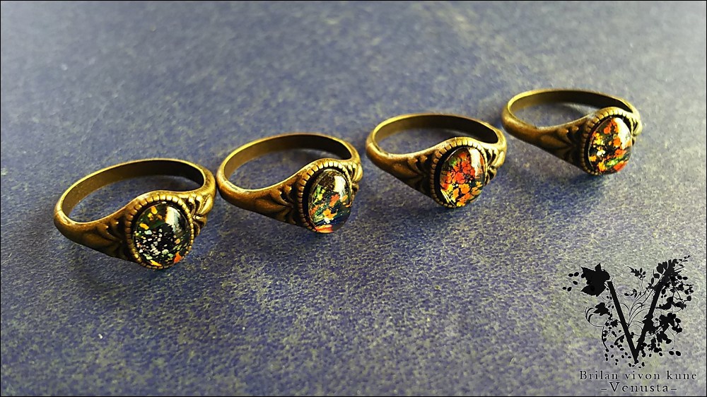 *ブラックオパールのヴィンテージリング*