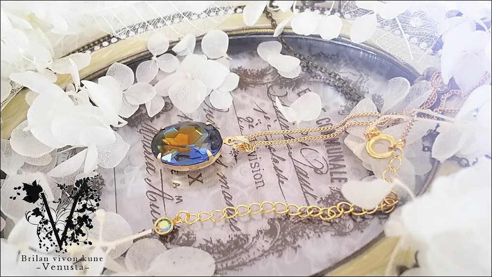 *夕暮れ世界のヴィンテージガラス-ネックレス-*