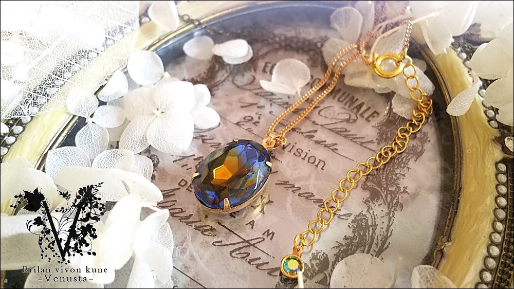 *夕暮れ世界のヴィンテージガラス-ネックレス-*