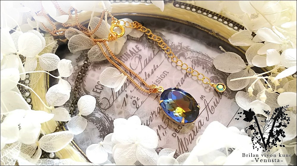 *夕暮れ世界のヴィンテージガラス-ネックレス-*