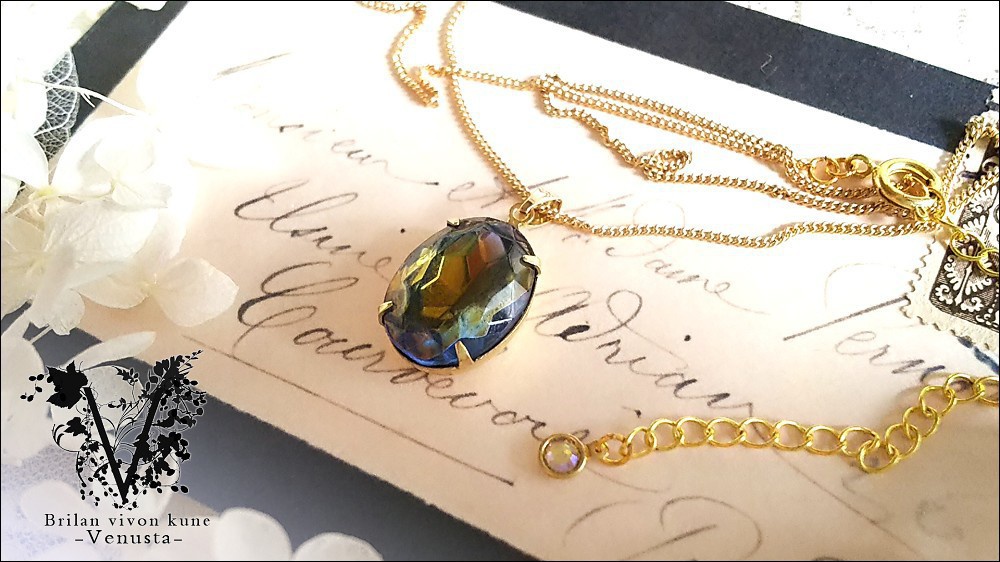 *夕暮れ世界のヴィンテージガラス-ネックレス-*