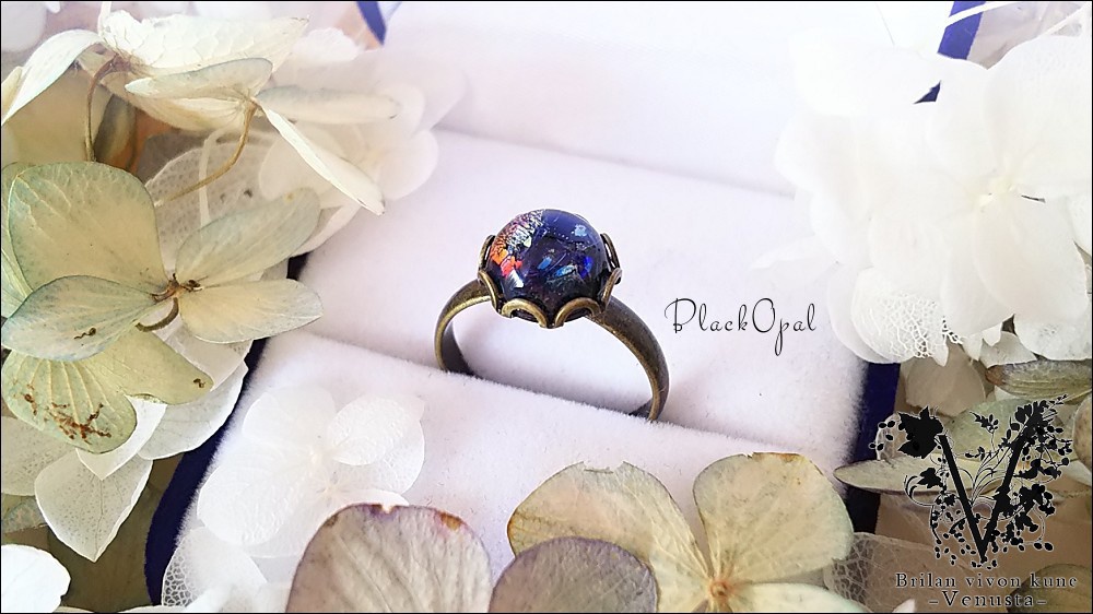 *ブラックオパールのリングネックレス-Vintage-*