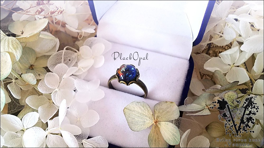*ブラックオパールのリングネックレス-Vintage-*