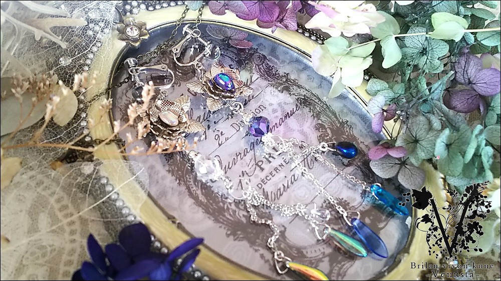 *太陽と月のアシンメトリーイヤリング-Vintage-*