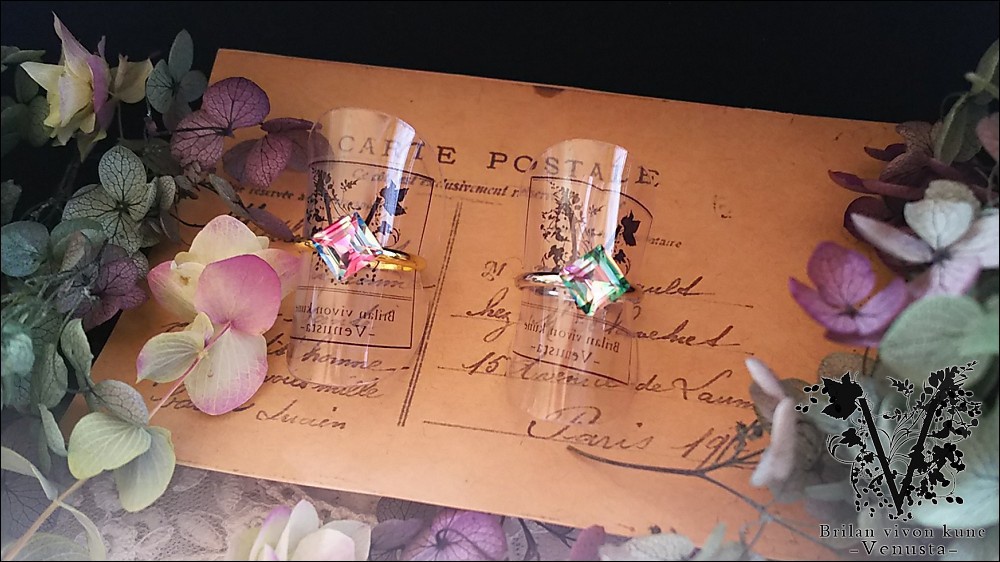 *アイリスのスクエア型リングネックレス-Vintage-*