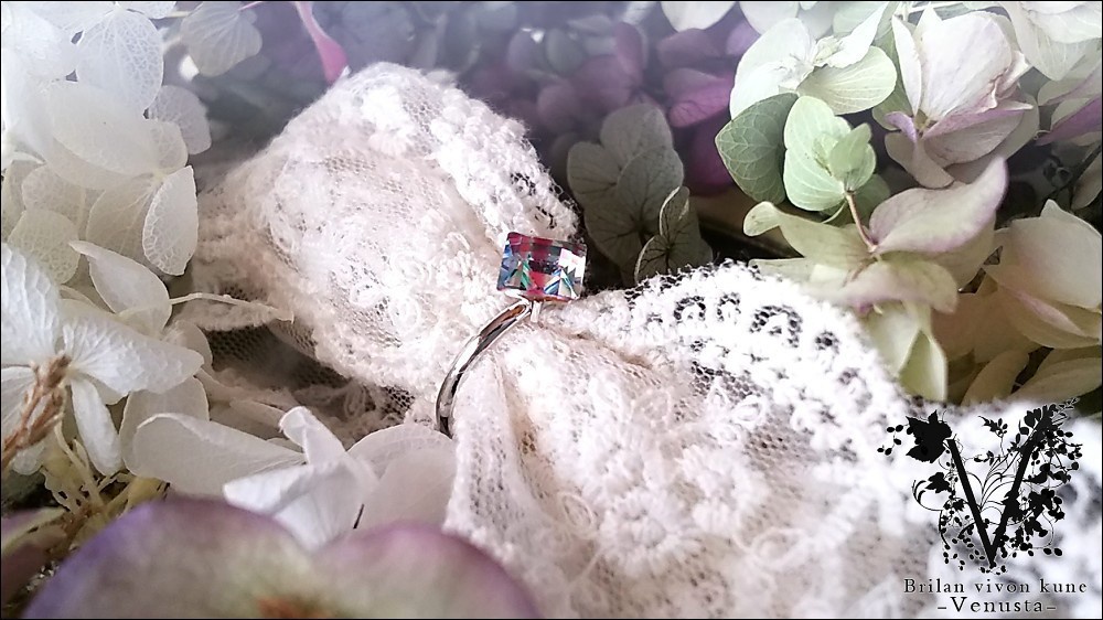 *アイリスのスクエア型リングネックレス-Vintage-*