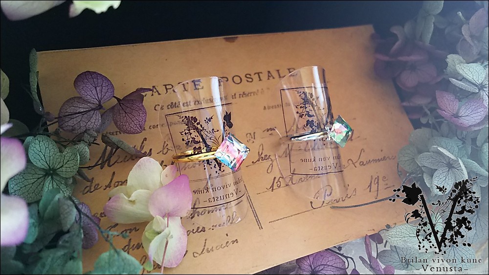 *アイリスのスクエア型リングネックレス-Vintage-*