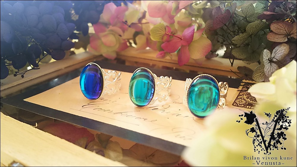 *深海色の夜明け・白銀リング-Vintage-*