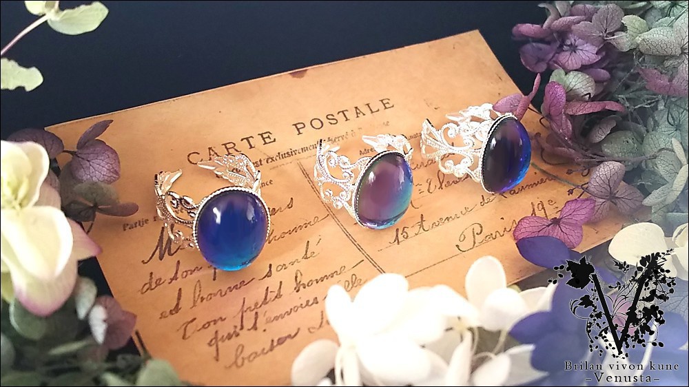 *深海色の夜明け・白銀リング-Vintage-*