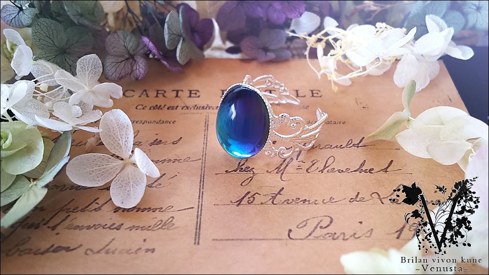 *深海色の夜明け・白銀リング-Vintage-*