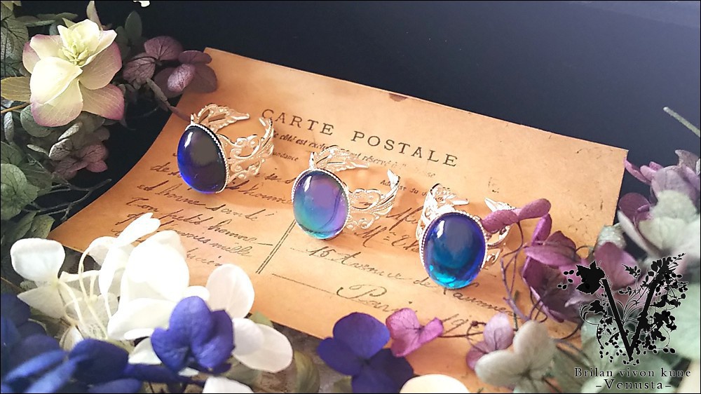 *深海色の夜明け・白銀リング-Vintage-*