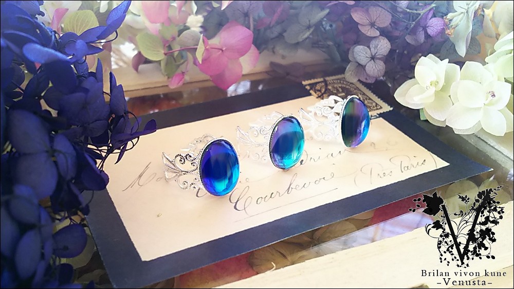 *深海色の夜明け・白銀リング-Vintage-*