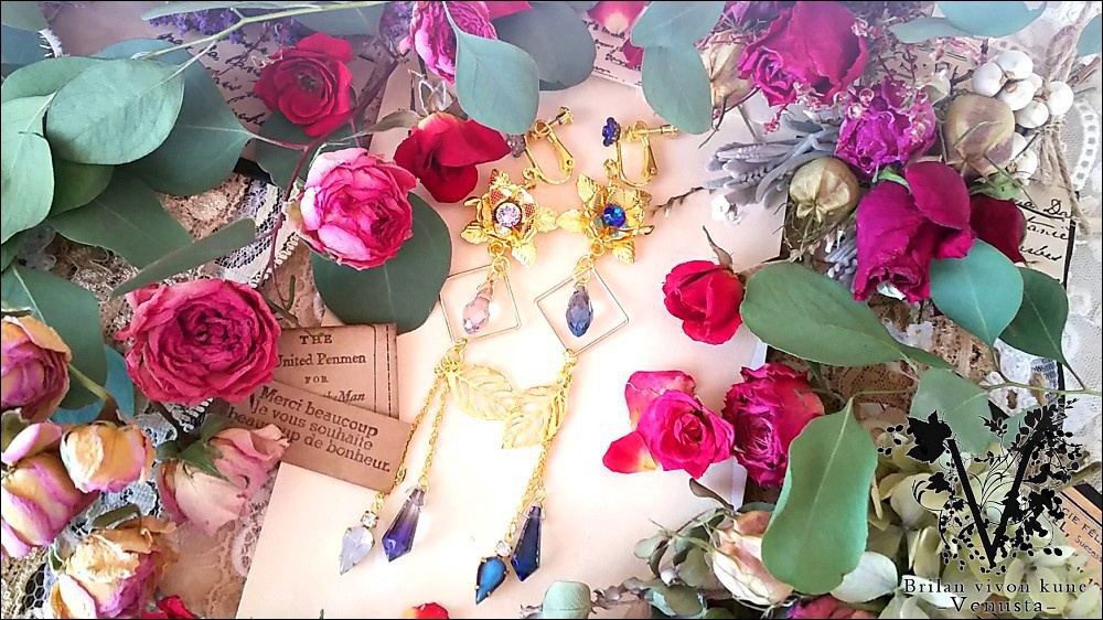 *朝と夜のアシンメトリーイヤリング-Vintage-*