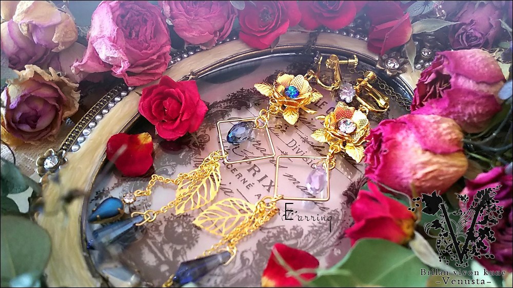 *朝と夜のアシンメトリーイヤリング-Vintage-*