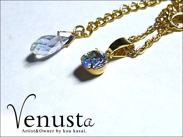 クリスタルムーンライトの一粒プチネックレス