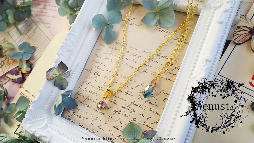 ルミナスグリーンの一粒プチネックレス