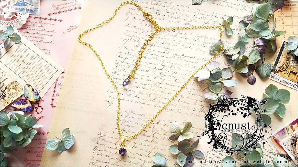 優雅な黄昏時の青紫~タンザナイトのプチネックレス~