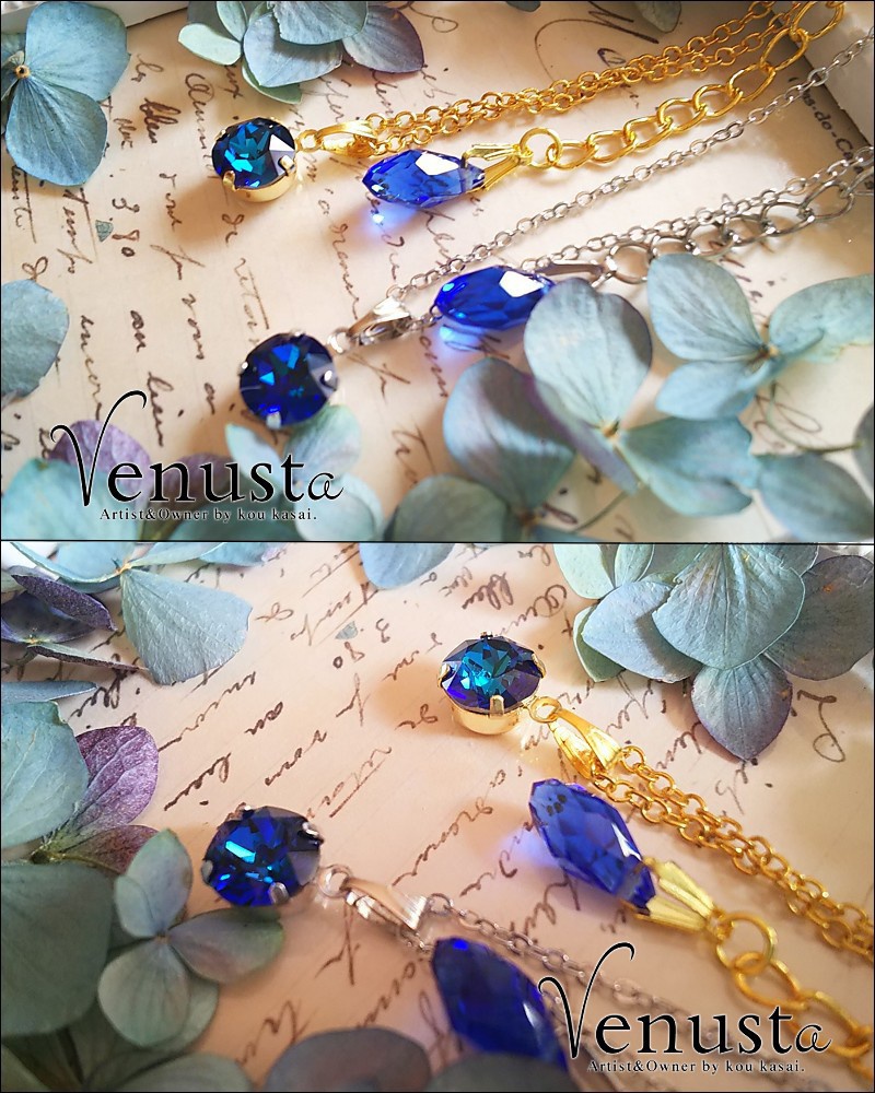 煌めく深海の宝石-バミューダブルーのネックレス-