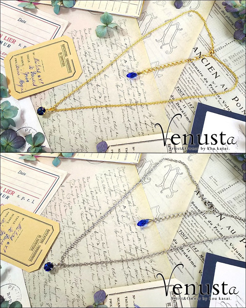 煌めく深海の宝石-バミューダブルーのネックレス-