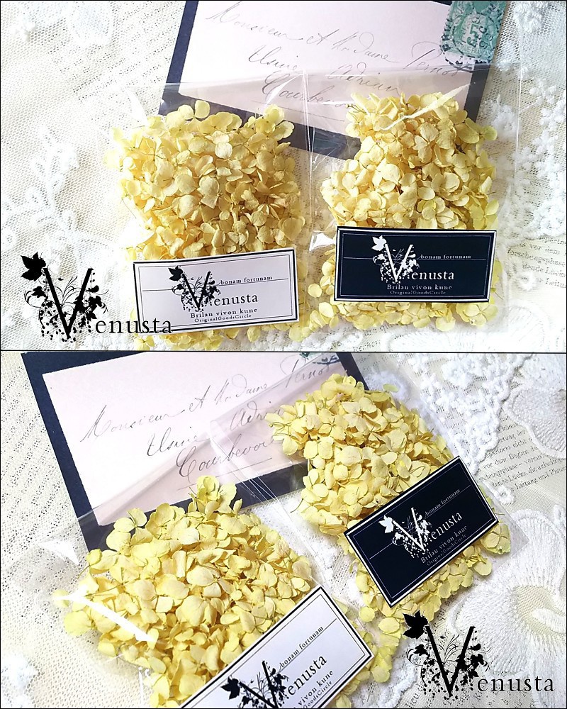 小さな黄色のアナベルの小瓶&アクセサリーのプチセット