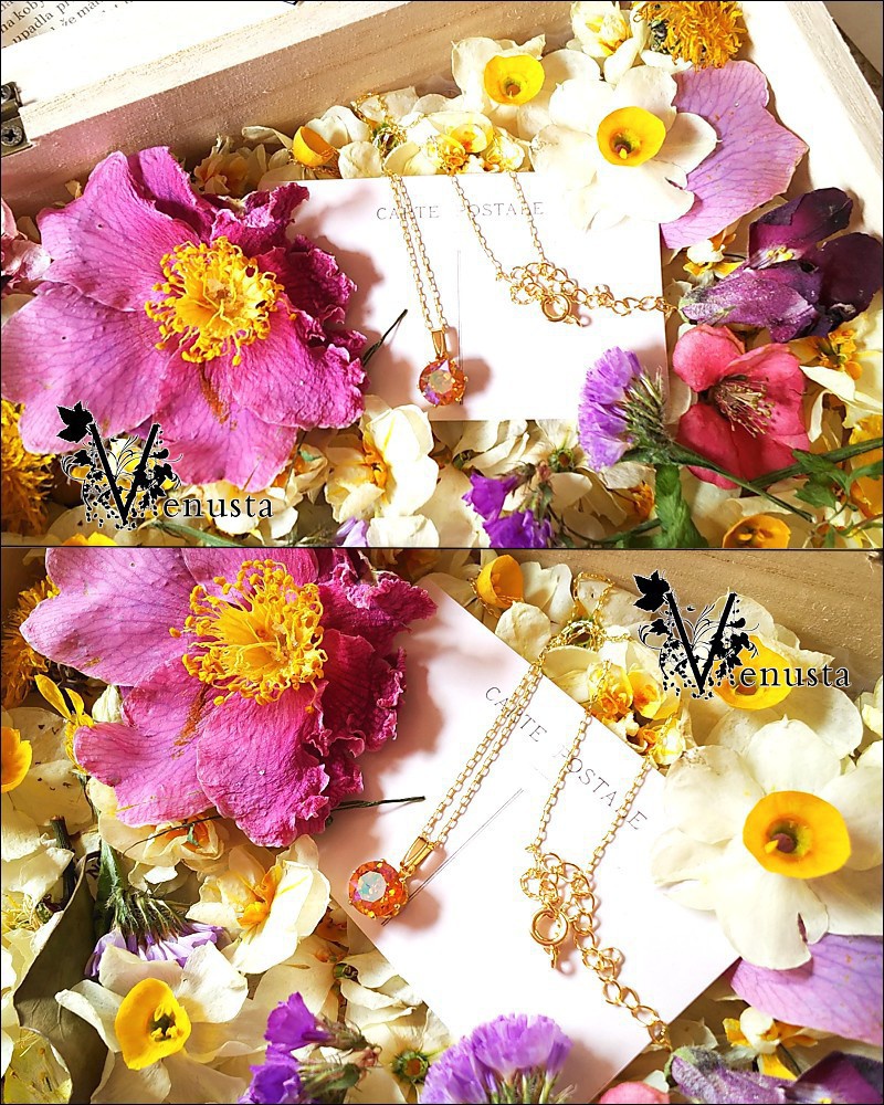 ヴィンテージ、トパーズスワロフスキーのネックレス&華箱