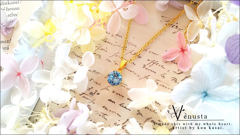 *清らかな癒し・アクアマリンの一粒ネックレス*